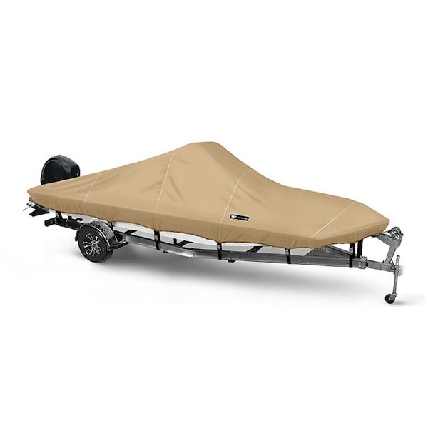 Eevelle Boat Cover ALUMINUM V JON Center Console Inboard Fits 14ft 6in L up to 90in W Khaki SFAVJCC1490-KHA - main